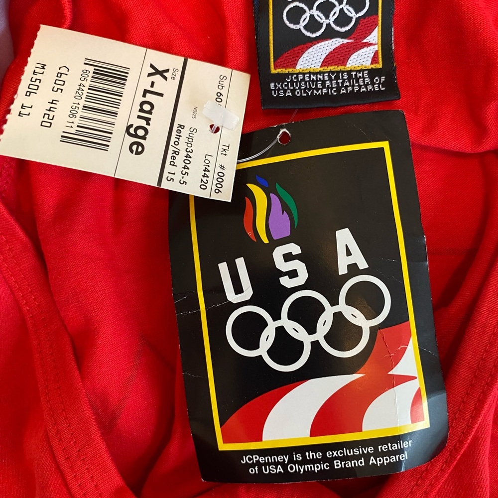 Vintage/Retro USA Olympic Brand Apparel NWT Men Red Tank SZ XL Rowing Eights - Picture 11 of 12